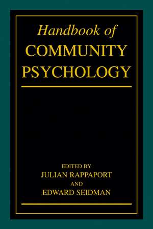 Handbook of Community Psychology de Julian Rappaport