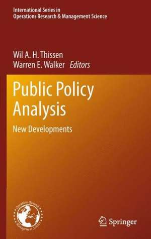 Public Policy Analysis: New Developments de Wil A. H. Thissen