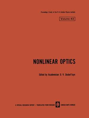 Nonlinear Optics de D. V. Skobel tsyn