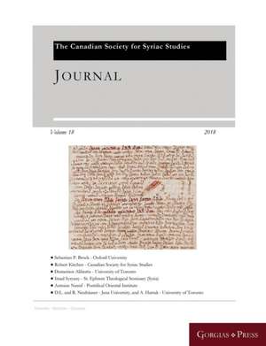 Journal of the Canadian Society for Syriac Studies 18 de Amir Harrak