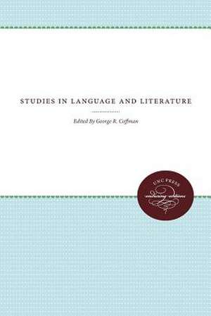 Studies in Language and Literature de Coffman, George R.