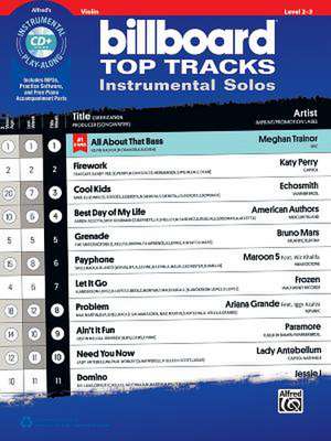 Billboard Top Tracks Instrumental Solos for Strings: Violin, Book & CD de Alfred Publishing