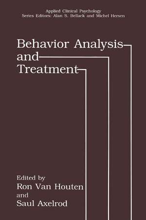 Behavior Analysis and Treatment de Ron Van Houten