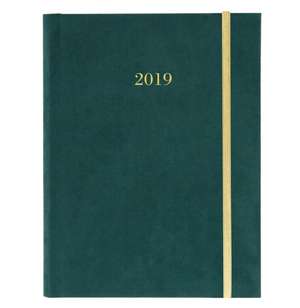 FOREST GREEN 2019 FABRIC HARBOUND DIARY de GRAPHIQUE