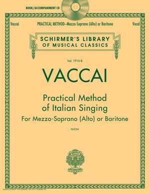 Practical Method of Italian Singing - Alto or Baritone (Book/Online Audio) de Nicola Vaccai