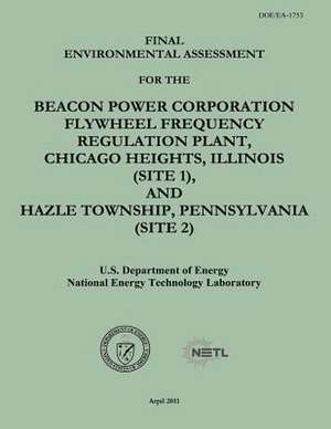 Final Environmental Assessment for the Beacon Power Corporation Flywheel Frequency Regulation Plant, Chicago Heights, Illinois (Site 1), and Hazle Tow de U. S. Department of Energy