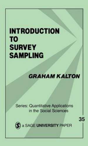 Introduction to Survey Sampling de Graham Kalton