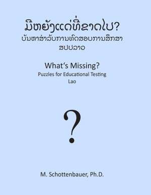 What's Missing? Puzzles for Educational Testing: Lao de M. Schottenbauer