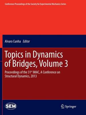 Topics in Dynamics of Bridges, Volume 3: Proceedings of the 31st IMAC, A Conference on Structural Dynamics, 2013 de Alvaro Cunha