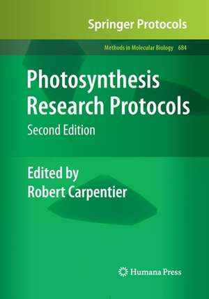 Photosynthesis Research Protocols de Robert Carpentier