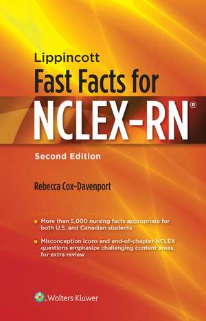 Lippincott Fast Facts for NCLEX-RN de Rebecca Cox-Davenport Ph.D