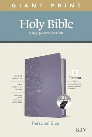 KJV Personal Size Giant Print Bible, Filament Enabled Edition (Leatherlike, Peony Lavender, Indexed)