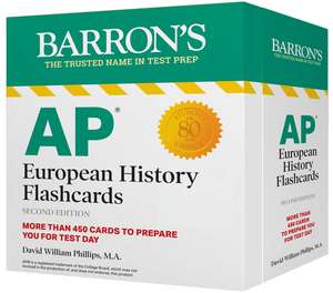 AP European History Flashcards, Second Edition: Up-to-Date Review + Sorting Ring for Custom Study de Barron's Educational Series