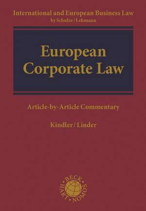 European Corporate Law: Article-by-Article Commentary de Peter Kindler