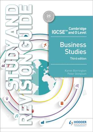 Cambridge Igcse and O Level Business Studies Study and Revision G de Karen Borrington