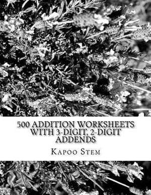 500 Addition Worksheets with 3-Digit, 2-Digit Addends de Kapoo Stem