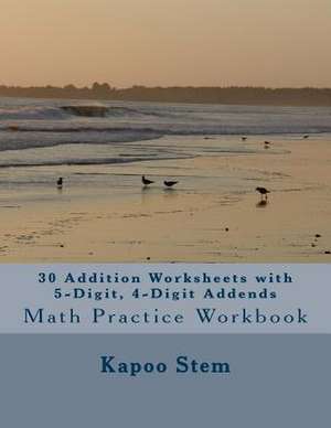 30 Addition Worksheets with 5-Digit, 4-Digit Addends de Kapoo Stem