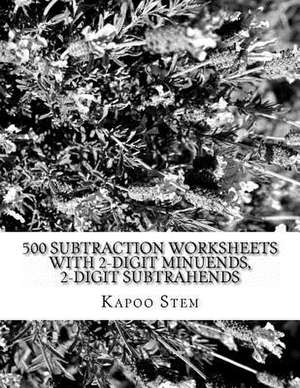 500 Subtraction Worksheets with 2-Digit Minuends, 2-Digit Subtrahends de Kapoo Stem