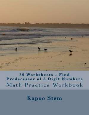 30 Worksheets - Find Predecessor of 5 Digit Numbers de Kapoo Stem