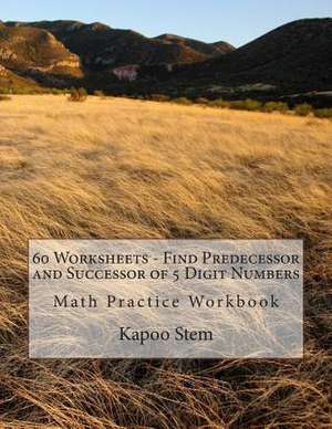 60 Worksheets - Find Predecessor and Successor of 5 Digit Numbers de Kapoo Stem