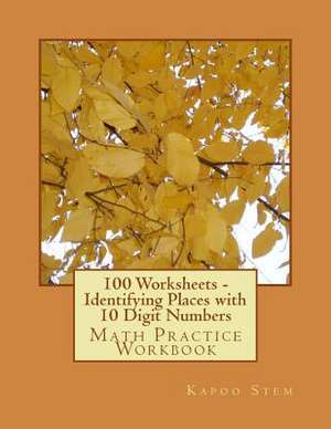 100 Worksheets - Identifying Places with 10 Digit Numbers de Kapoo Stem