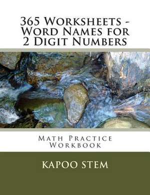 365 Worksheets - Word Names for 2 Digit Numbers de Kapoo Stem