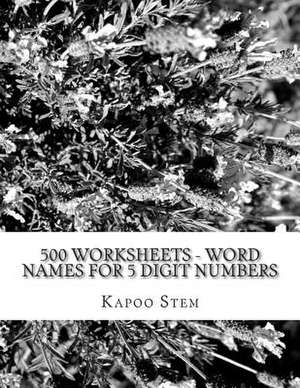 500 Worksheets - Word Names for 5 Digit Numbers de Kapoo Stem