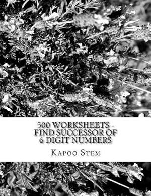 500 Worksheets - Find Successor of 6 Digit Numbers de Kapoo Stem