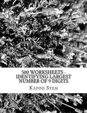 500 Worksheets - Identifying Largest Number of 9 Digits de Kapoo Stem