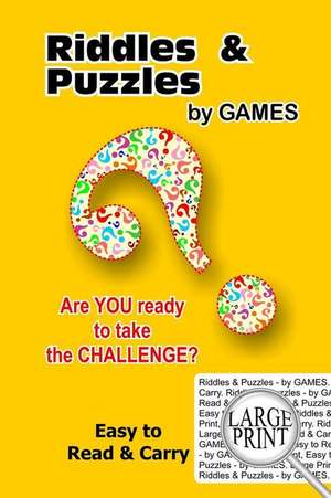 Riddles & Puzzles - By Games ( Large Print, Easy to Read & Carry ) de Activities, Trick Questions