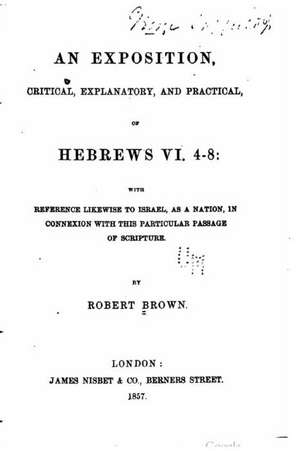 An Exposition, Critical, Explanatory, and Practical, of Hebrews VI de Robert Brown