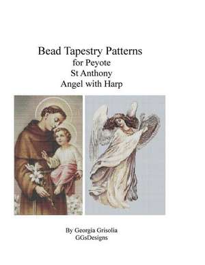 Bead Tapestry Pattern for Peyote St. Anthony and Angel with Harp de Georgia Grisolia