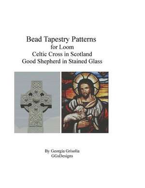 Bead Tapestry Patterns for Loom Celtic Cross and Good Shepherd in Stained Glass de Georgia Grisolia