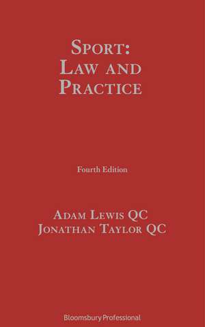 Sport: Law and Practice de Adam Lewis KC