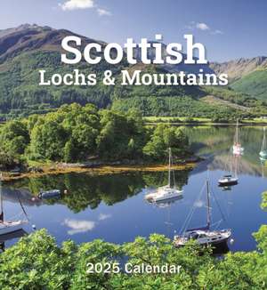 Scottish Lochs & Mountains Mini Easel Desk Calendar 2025 de Carousel Calendars