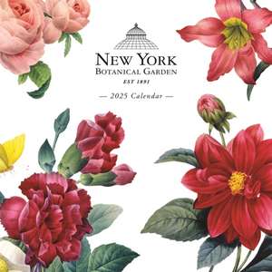 New York Botanical Gardens Illustrated Square Wall Sunday Start Calendar 2025 de Carousel Calendars