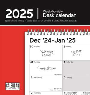 Essential Week-to-View Easel Desk Calendar 2025 de Carousel Calendars