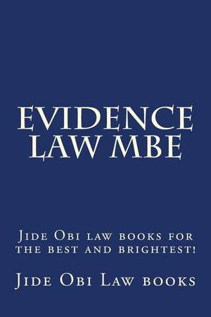 Evidence Law MBE de Jide Obi Law Books