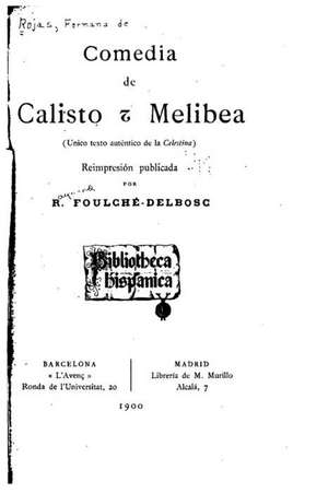 Comedia de Calisto y Melibea de Fernando de Rojas