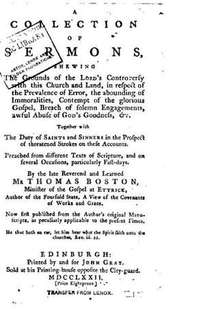 A Collection on Sermons, Preached on Several Occasions de Thomas Boston