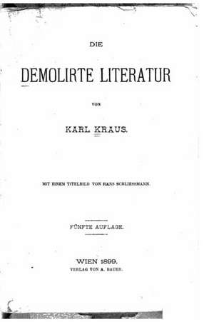 Demolirte Litteratur de Karl Kraus