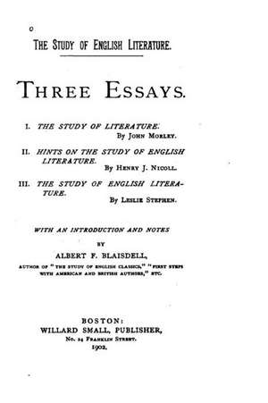 The Study of English Literature, Three Essays de Leslie Stephen