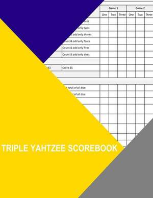 Triple Yahtzee Scorebook de Wisteria, Thor