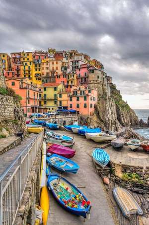 Manarola Colorful Cliff-Side Town in Cinque Terre Liguria Italy Journal de Cs Creations