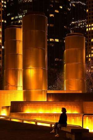 Night in Tranquility Park in Downtown Houston Texas Journal de Cool Image