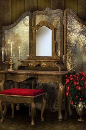 Victorian Room with Old Dresser and Roses Journal de Cool Image