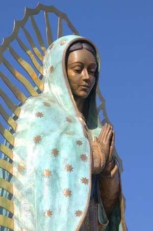 Graceful Our Lady of Guadalupe Sculpture in Santa Fe New Mexico USA Journal de Cs Creations