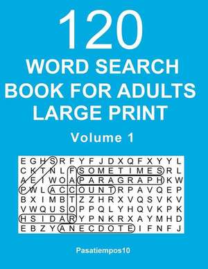 Word Search Book for Adults Large Print de Pasatiempos10-English