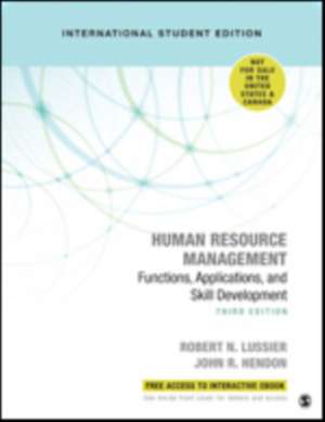 Human Resource Management: Functions, Applications, and Skill Development de Robert N. Lussier