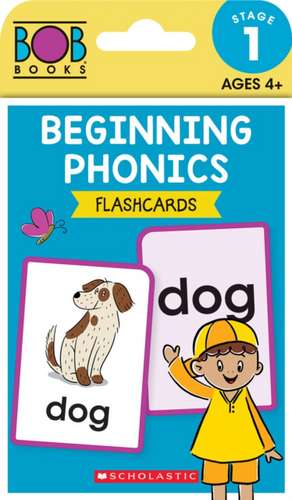 Bob Books - Beginning Phonics Flashcards Phonics, Ages 4 and Up, Kindergarten (Stage 1: Starting to Read) de Scholastic